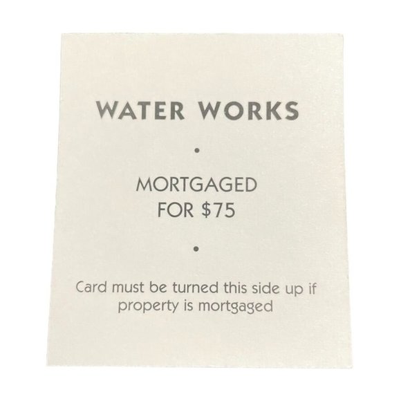Monopoly Classic Water Works Utility Property Title Deed Card Replacement u - Picture 2 of 2